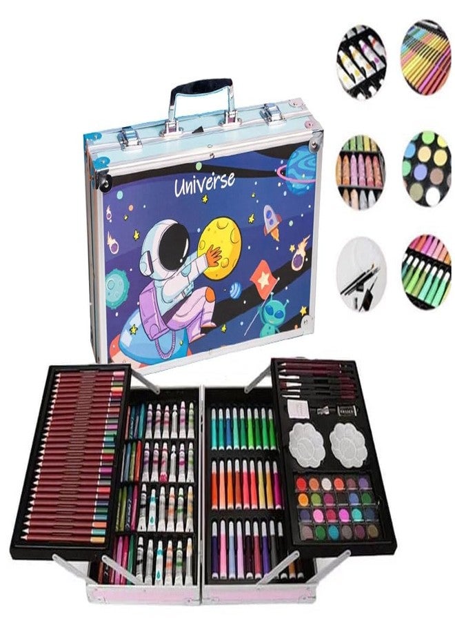 Brille Bee Space Art & Craft Painting Box, 145 Colour Kit, Professional Drawing Water Colour Pencils, Oil Pastels, Sketches & Acrylic Paint Brushes (Space) - Image 3